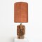 Ceramic Table Lamp with Silk Lampshade by Bernard Rooke, 1960s 4