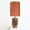 Ceramic Table Lamp with Silk Lampshade by Bernard Rooke, 1960s, Image 4