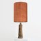 Ceramic Table Lamp with Silk Lampshade by Bernard Rooke, 1960s 7