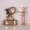 Vintage Table Clock with Dark-Haired Kid in Bronze and Iron 2