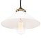 Mid-Century French Opaline Glass and Brass Pendant Lamp 3