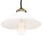 Mid-Century French Opaline Glass and Brass Pendant Lamp, Image 3
