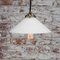 Mid-Century French Opaline Glass and Brass Pendant Lamp 4