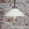 Mid-Century French Opaline Glass and Brass Pendant Lamp, Image 4