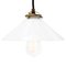 Mid-Century French Opaline Glass and Brass Pendant Lamp, Image 1