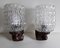 Vintage Brown Plastic and Clear Glass Sconces, 1970s, Set of 2 4