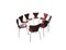 Mid-Century Indian Red Leather Dining Chairs by Arne Jacobsen for Fritz Hansen, 1960s, Set of 8 4