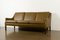 Vintage Danish Olive Green Leather Sofa, 1960s, Image 1