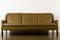 Vintage Danish Olive Green Leather Sofa, 1960s 3