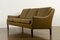 Vintage Danish Olive Green Leather Sofa, 1960s 6