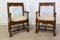 Mid-Century Spanish Colonial Style Chestnut Twisted Columns Armchairs, 1960s, Set of 2 3