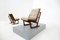 Mid-Century Teak and Fabric Lounge Chairs, 1950s, Set of 2 3