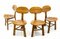 French Modern 3-Legged Chairs & Table in Solid Oak, 1970s, Set of 5 12