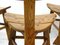 French Modern 3-Legged Chairs & Table in Solid Oak, 1970s, Set of 5, Image 24