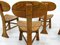 French Modern 3-Legged Chairs & Table in Solid Oak, 1970s, Set of 5 16