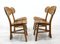 French Modern 3-Legged Chairs & Table in Solid Oak, 1970s, Set of 5, Image 22