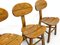 Sillas y mesa francesas modernas de roble macizo, años 70. Juego de 5, Imagen 21