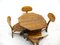 French Modern 3-Legged Chairs & Table in Solid Oak, 1970s, Set of 5, Image 27