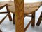 French Modern 3-Legged Chairs & Table in Solid Oak, 1970s, Set of 5, Image 43