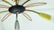 Mid-Century Brass and Colored Plastic Sputnik Ceiling Lamp, 1950s, Image 9