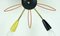 Mid-Century Brass and Colored Plastic Sputnik Ceiling Lamp, 1950s, Image 8