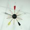 Mid-Century Brass and Colored Plastic Sputnik Ceiling Lamp, 1950s, Image 10