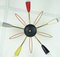 Mid-Century Brass and Colored Plastic Sputnik Ceiling Lamp, 1950s 3