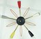Mid-Century Brass and Colored Plastic Sputnik Ceiling Lamp, 1950s, Image 3