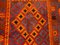 Large Vintage Afghan Red, Orange, Brown & Black Tribal Wool Kilim Rug, 1960s, Image 9