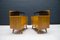 Mid-Century Chest of Drawers with Black Glass, 1950s, Set of 2 4