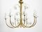 Large Mid-Century Brass 7-Arm Chandelier from Vereinigte Werkstätten Collection, 1950s 2