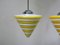 Vintage Bauhaus Flashed Glass and Chrome Ceiling Lamps, Set of 2 5