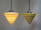 Vintage Bauhaus Flashed Glass and Chrome Ceiling Lamps, Set of 2, Image 10