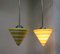 Vintage Bauhaus Flashed Glass and Chrome Ceiling Lamps, Set of 2, Image 13