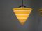 Lámparas de techo Bauhaus vintage de vidrio y cromo. Juego de 2, Imagen 11