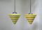Lámparas de techo Bauhaus vintage de vidrio y cromo. Juego de 2, Imagen 3