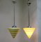 Lámparas de techo Bauhaus vintage de vidrio y cromo. Juego de 2, Imagen 12