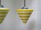Lámparas de techo Bauhaus vintage de vidrio y cromo. Juego de 2, Imagen 7