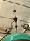 Antique Burnished Metal, Bronze, and Blown Glass Ceiling Lamp 4