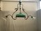 Antique Burnished Metal, Bronze, and Blown Glass Ceiling Lamp, Image 1