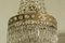 Lámpara de araña estilo Imperio vintage de latón y cristal, años 40, Imagen 9