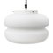 Vintage Industrial White Opaline Glass Pendant Lamp 1