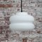 Vintage Industrial White Opaline Glass Pendant Lamp 10