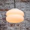 Vintage Industrial White Opaline Glass Pendant Lamp 9