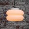 Vintage Industrial White Opaline Glass Pendant Lamp 7