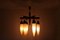 Deckenlampe aus Holz, Messing & Glas, 1950er 20