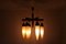 Lampada da soffitto in legno, ottone e vetro, anni '50, Immagine 20
