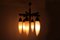 Lampada da soffitto in legno, ottone e vetro, anni '50, Immagine 17