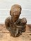 Vintage Frau und Kind Skulptur aus geschnitztem Holz 12