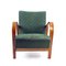 Fauteuil Vintage en Tissu Vert et Chêne par Kropacek & Kozelka pour Interier Praha, 1944 1